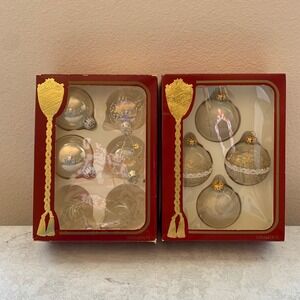 Victoria Collection 12pc Christmas Ornaments Glass Gold White Dillard's